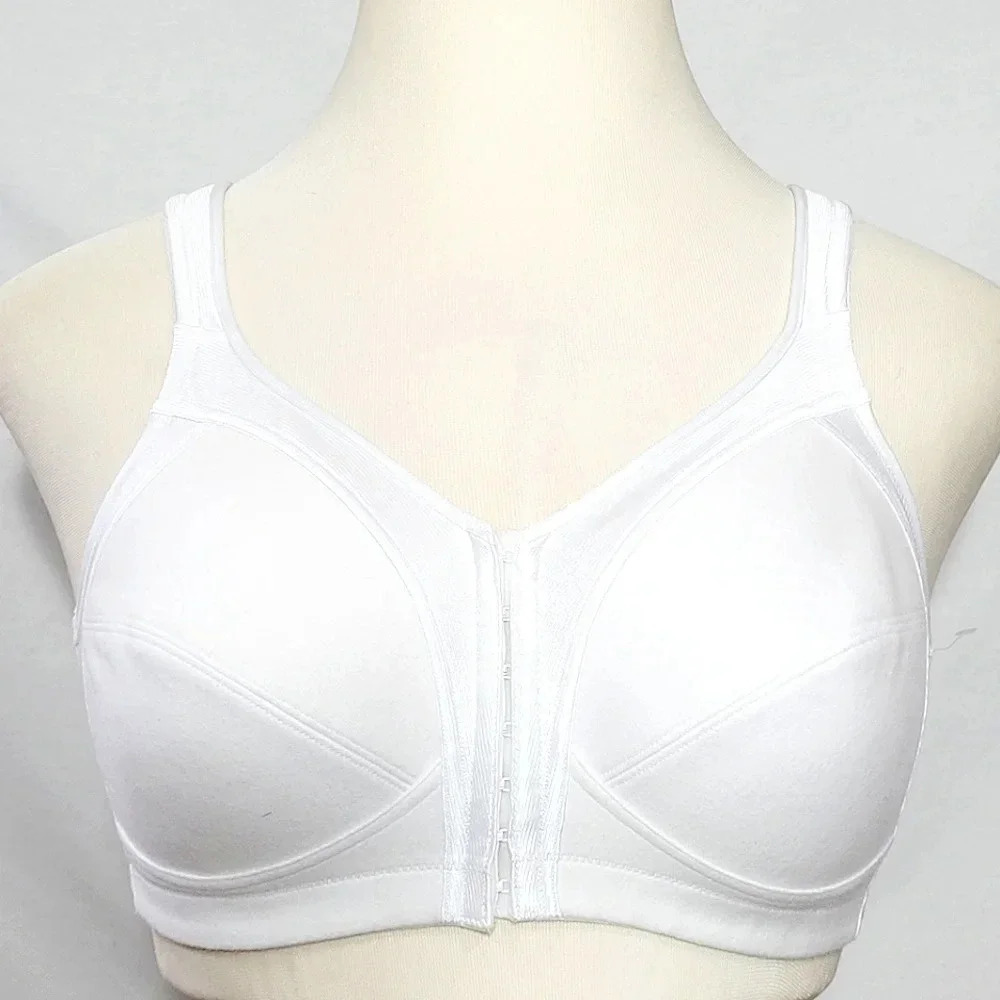 36B Exquisite Form 2563 Fully Front Close M-Frame Wire Free Bra White NWOT